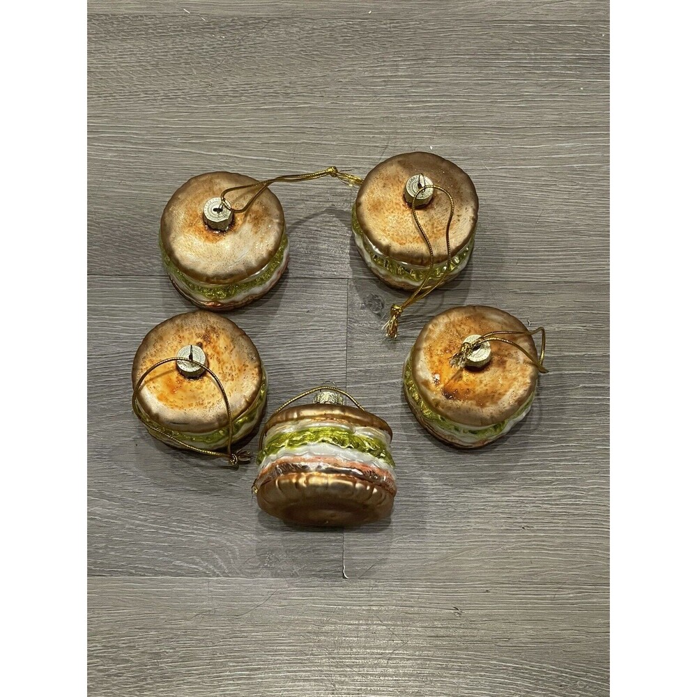 Vintage Hamburger Cheeseburger glass ornament